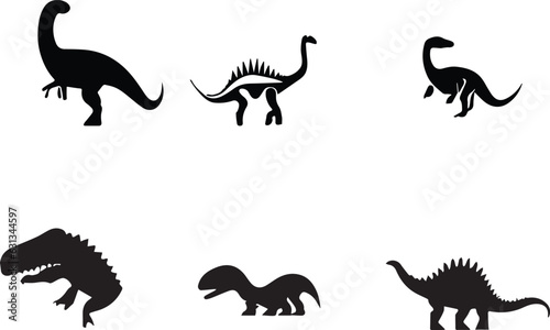 minimal Allosaurus icon design illustration and white background.