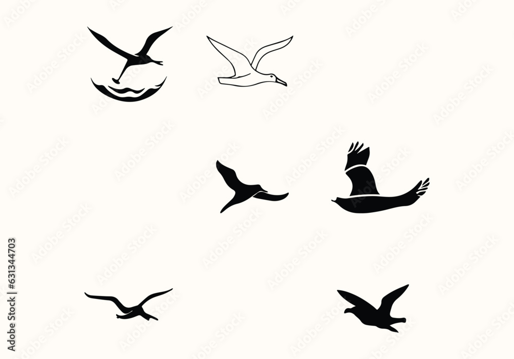 Albatross logo and icon design illustration
