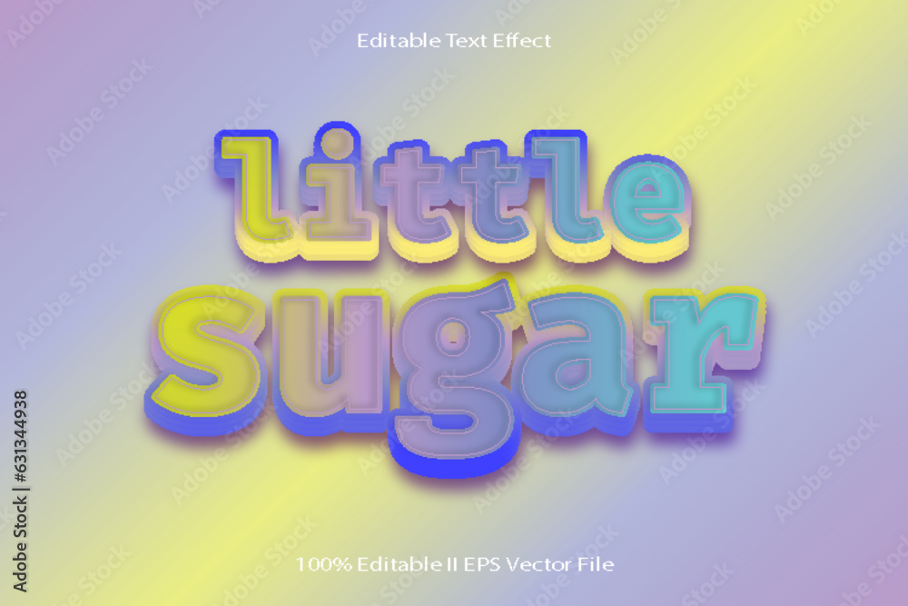 Little Sugar Editable Text Effect 3d Emboss Cartoon Gradient Style