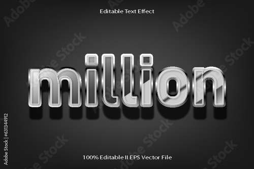 Million Editable Text Effect 3d Emboss Cartoon Gradient Style