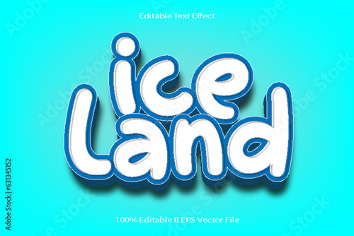 Ice Land Editable Text Effect 3d Emboss Cartoon Gradient Style