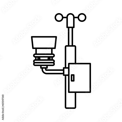 Weather Station Icon vector Illustrations. thermometer,hygrometers, wind meter. Agriculture meteo analysis, weather monitor, Optimal farming conditions. Weather data. Environmental monitoring. Isolate