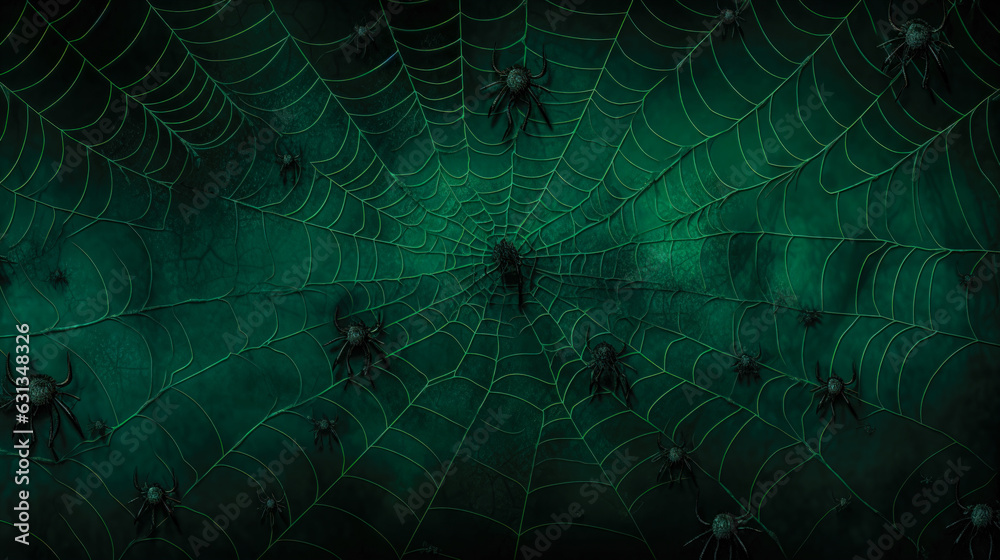 Naklejka premium Spider Web A spooky and crawly background for your Halloween designs AI Generative