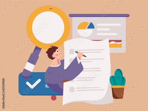 Business People Flat Vector Concept Operation Hand Drawn Illustration 