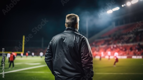 committed coach watching a team during a game generative ai