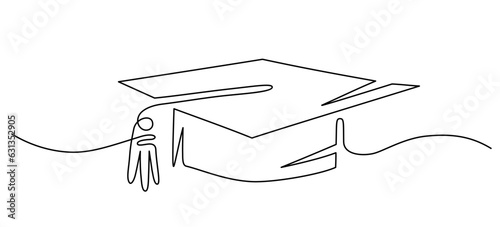graduation cap line art