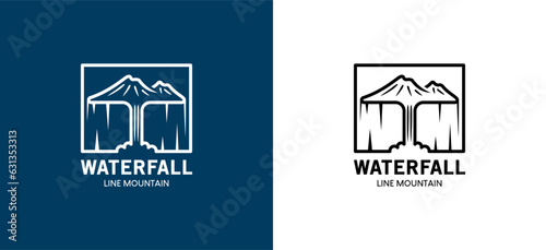 Minimalistic abstract waterfall logo design vector illustration