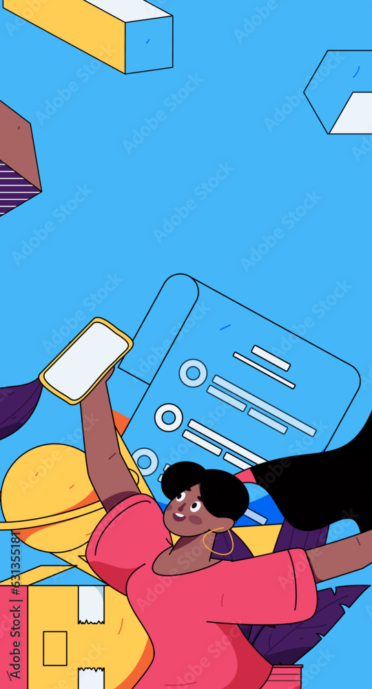 Fototapeta premium Business People Flat Vector Concept Operation Hand Drawn Illustration 