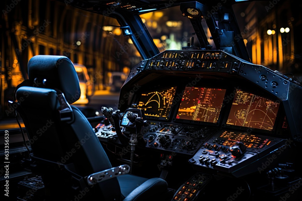 Flight Simulator Cockpit with Realistic Controls Stock Photo | Adobe Stock