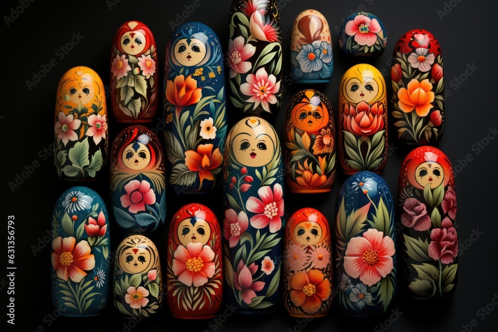 Traditional Russian Nesting Dolls (Matryoshka)