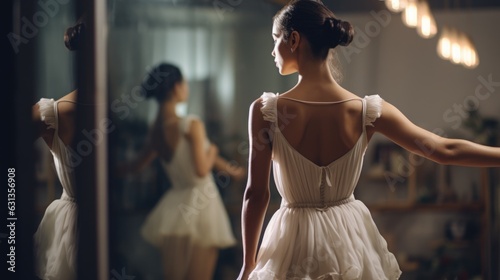 Foto ballet dancer practicing in a dance studio generative ai