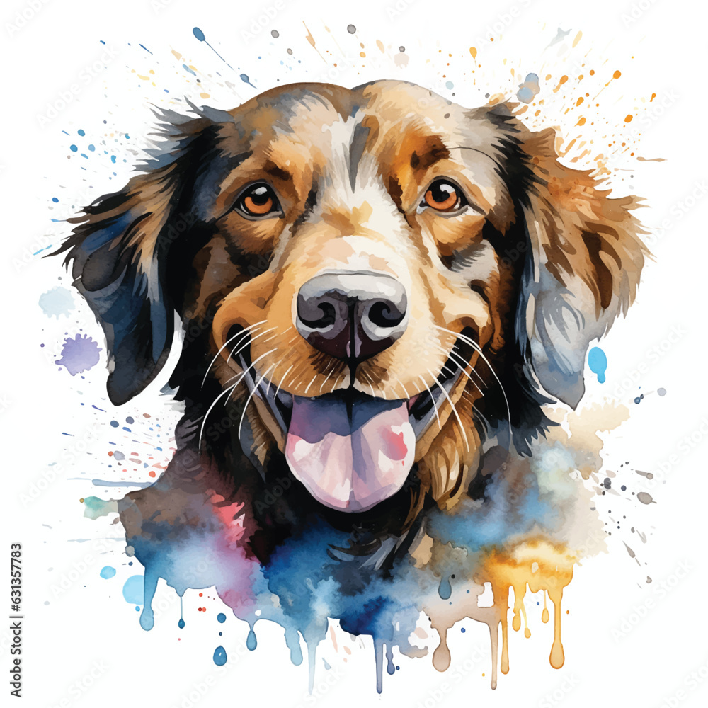 Fascinating Dog Painting against a White Background