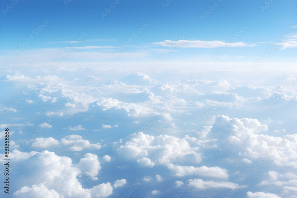 aerial view blue sky with clouds, AI generate aerial view blue sky with clouds, AI generate