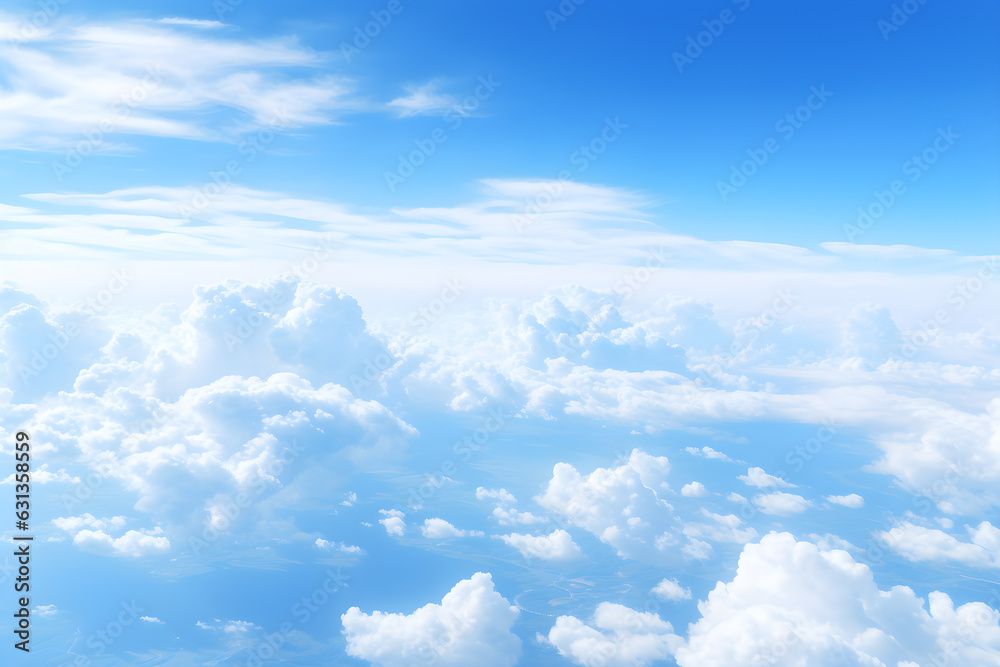 aerial view blue sky with clouds, AI generate aerial view blue sky with clouds, AI generate