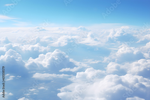 aerial view blue sky with clouds, AI generate