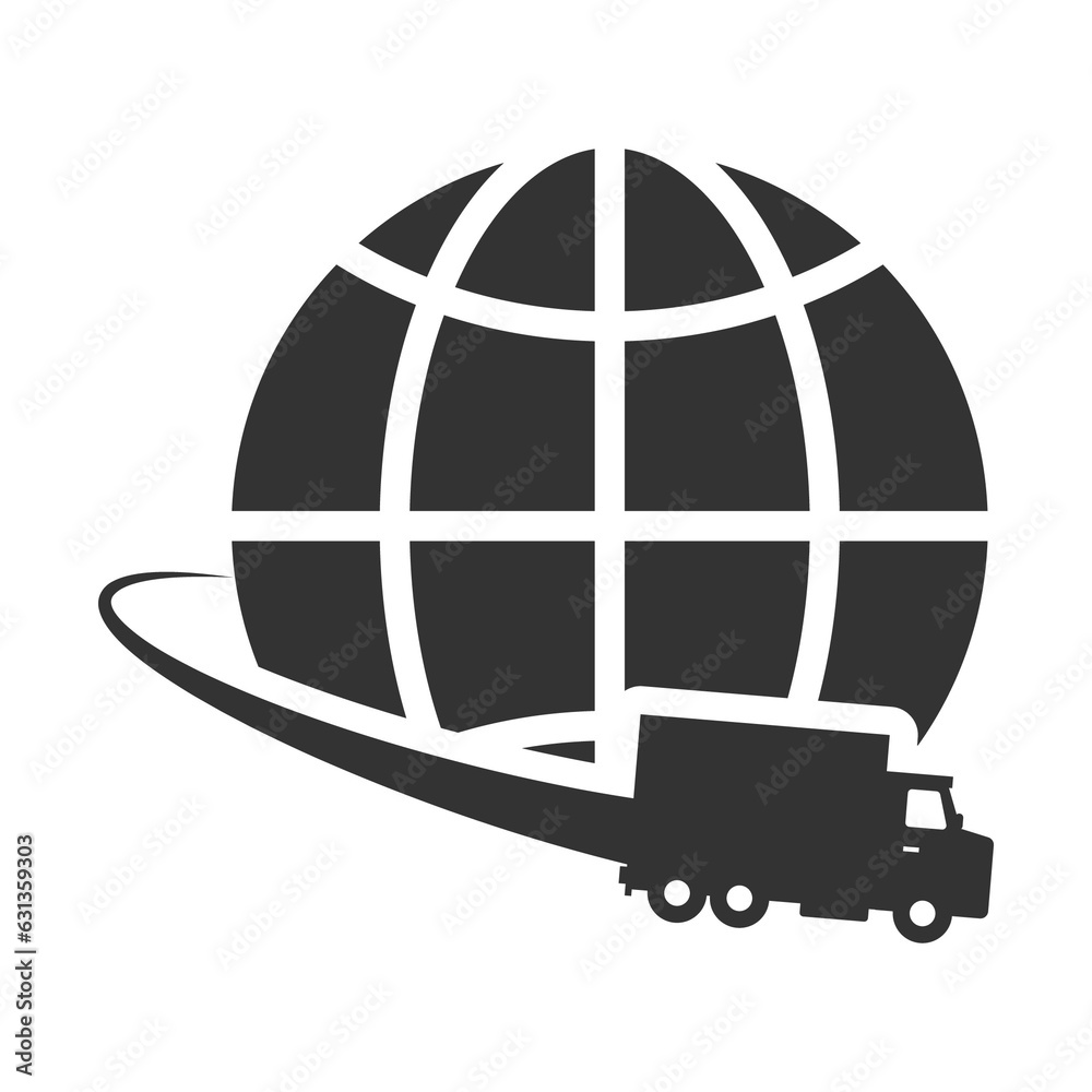 Vector illustration of world cargo truck icon in dark color and transparent background(PNG). Vector illustration of world cargo truck icon in dark color and transparent background(PNG).