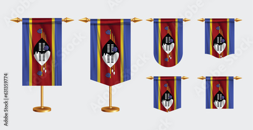 vector set of Eswatini flag illustration