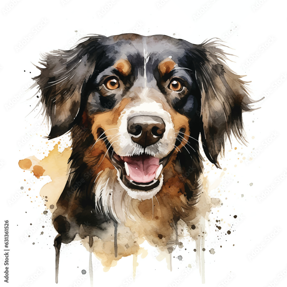 Radiant Doggy Portrait on a White Canvas