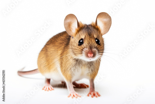 Cute mouse on a light background. Generative AI © Artsiom P