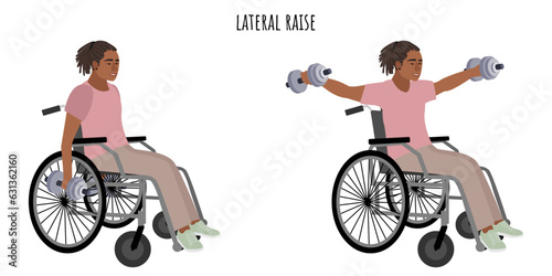 Disabled man doing lateral raise exercise