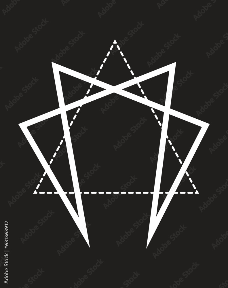 Triangle monogram symbol line art logo design with black background
