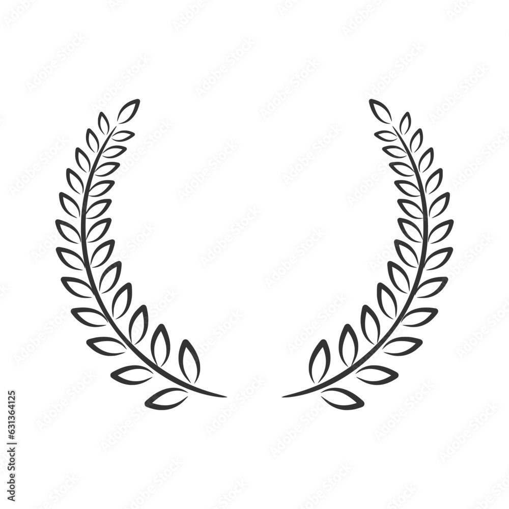 Laurel wreath vector illustration black and white Laurel wreath vector illustration black and white