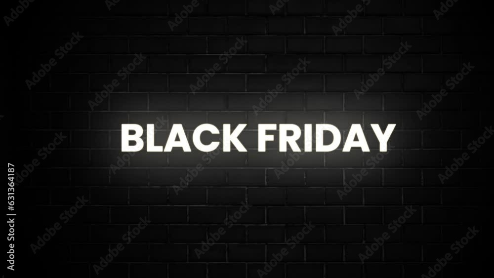 Black Friday sale flash sale neon sign banner background for promo video. concept of sale and clearance