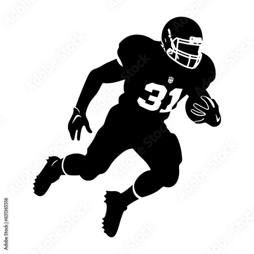 American Football Player Silhouette vector, Vector silhouette of A American footballer