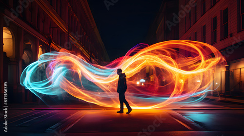 Abstract light painting using long exposure technique