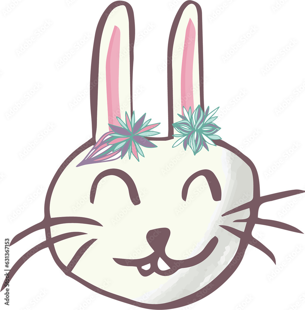 Obraz premium Digital png illustration of white rabbit on transparent background