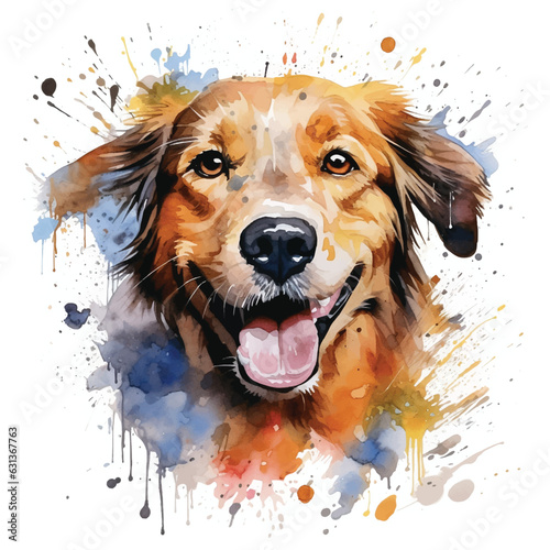 Whimsical Doggy Artwork with a White Background