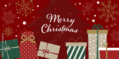 オシャレなクリスマスバナー（2：1）_ベクターイラスト