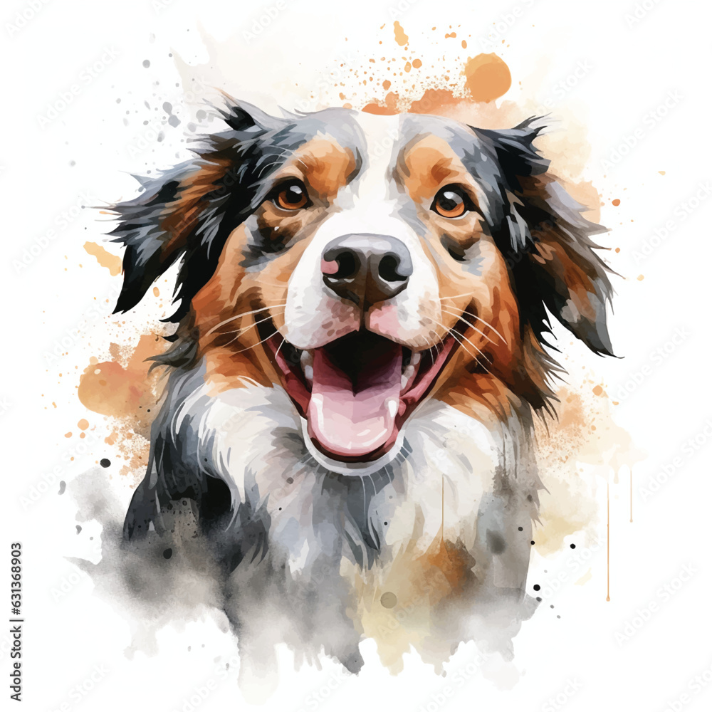 Radiant Doggy Portrait on a White Canvas