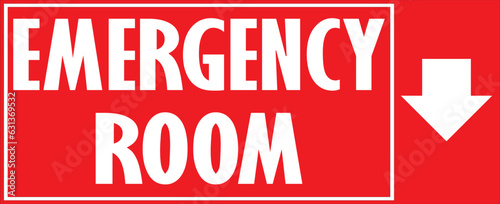 Emergency room direction sign vector eps, hospital emergency room