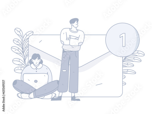 Business People Flat Vector Concept Operation Hand Drawn Illustration 