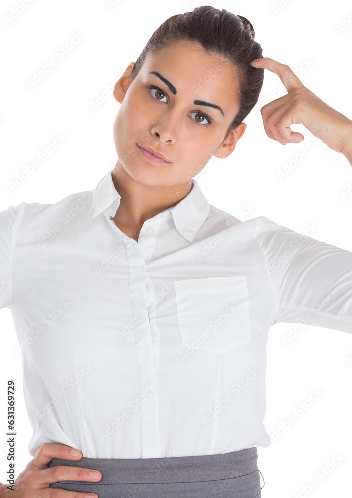 Digital png photo of caucasian businesswoman on transparent background