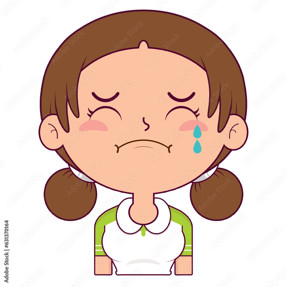 girl crying and scared face cartoon cute girl crying and scared face cartoon cute
