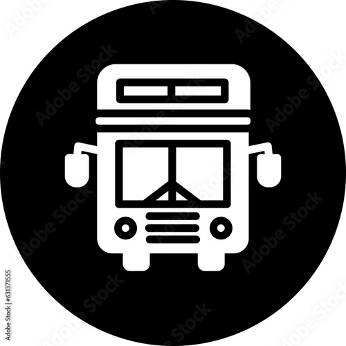 double decker bus line icon
