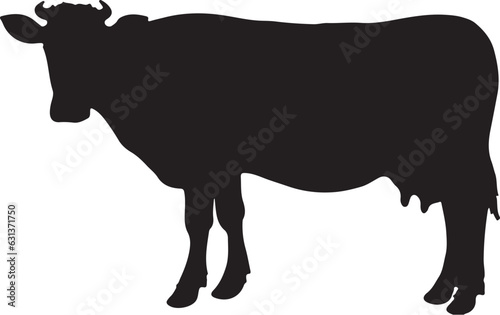 Cow silhouette vector, Cows silhouette, Cow black silhouette