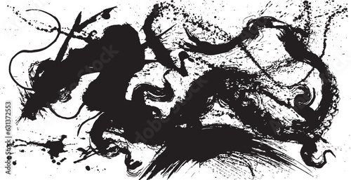 龍　辰年　手書きの毛筆イラスト