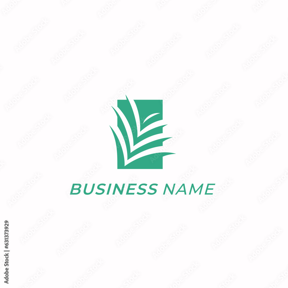 design logo creative palm tree and square