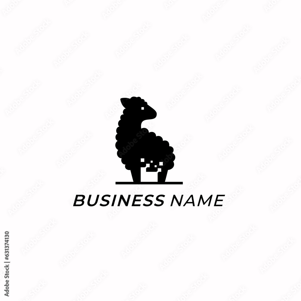 Obraz premium design logo pixel black sheep