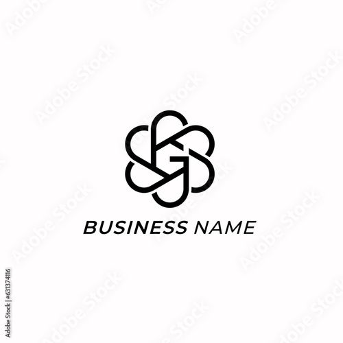 design logo creative letter G and hexagon