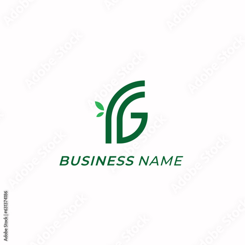 design logo creative ecology and letter F