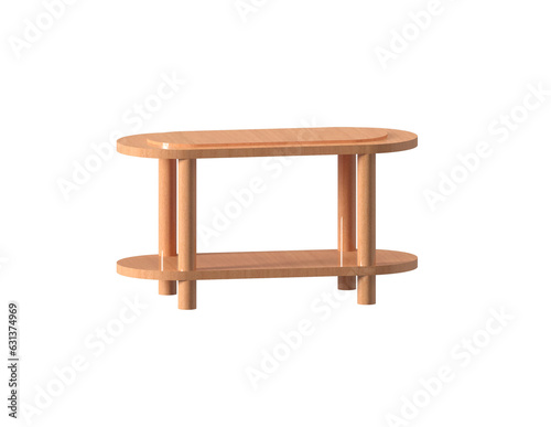 3d oval table design isolated in transparent background
