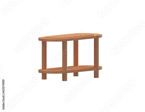 3d oval table design isolated in transparent background
