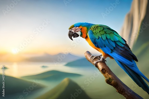 Blue and Yellow Macaw in its Natural Habitat