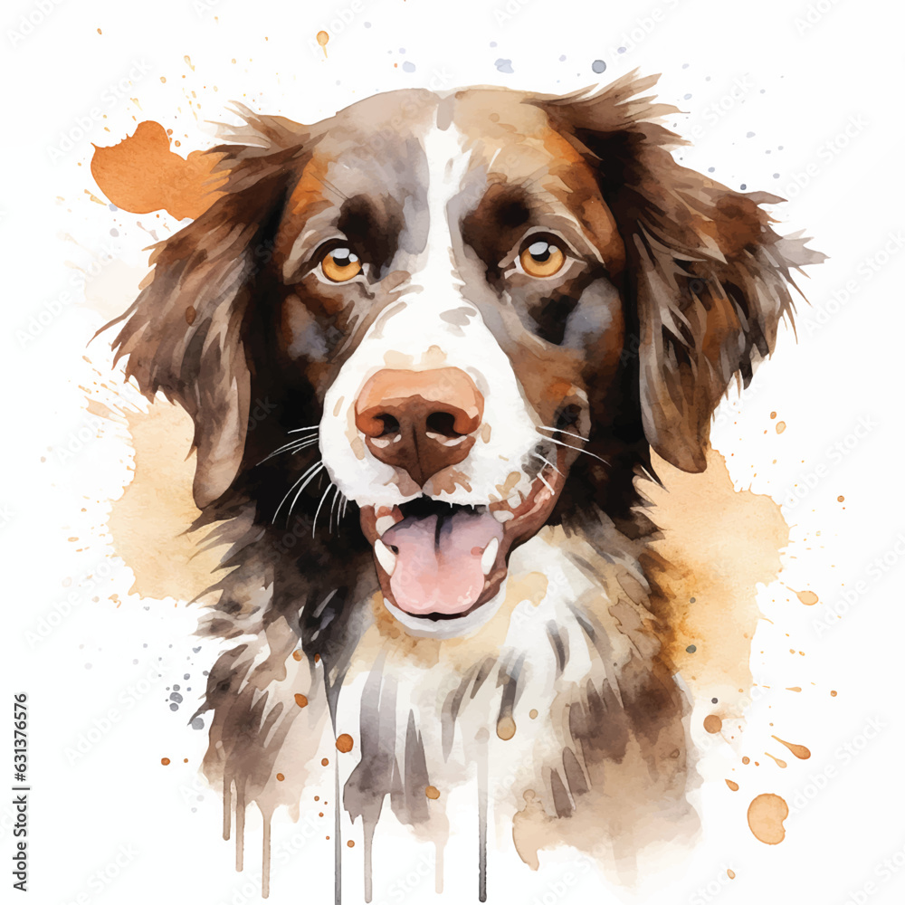 Adorable Canine Art with a White Background