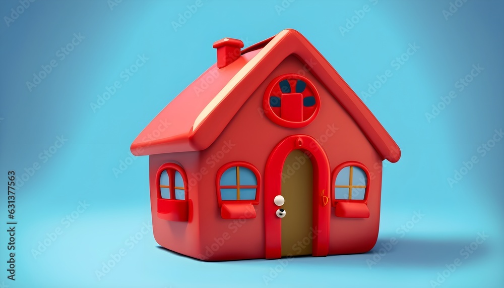 toy house on a white background, wallpaper toy house on a white background, wallpaper