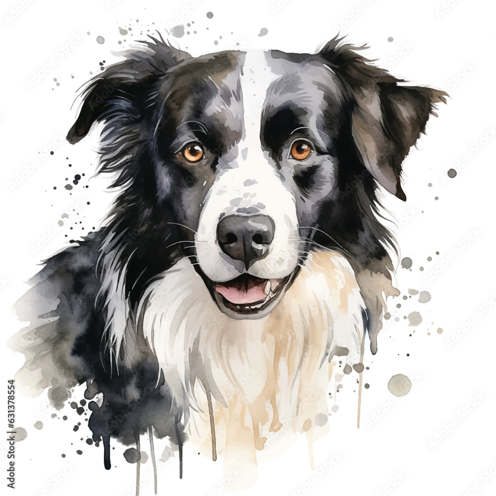 Playful Dog Painting on a White Canvas